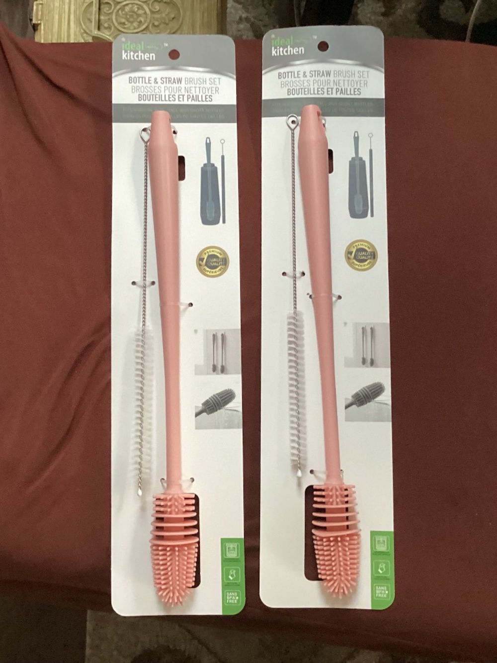 Ideal Kitchen Bottle & Straw Brush Set Bundle New